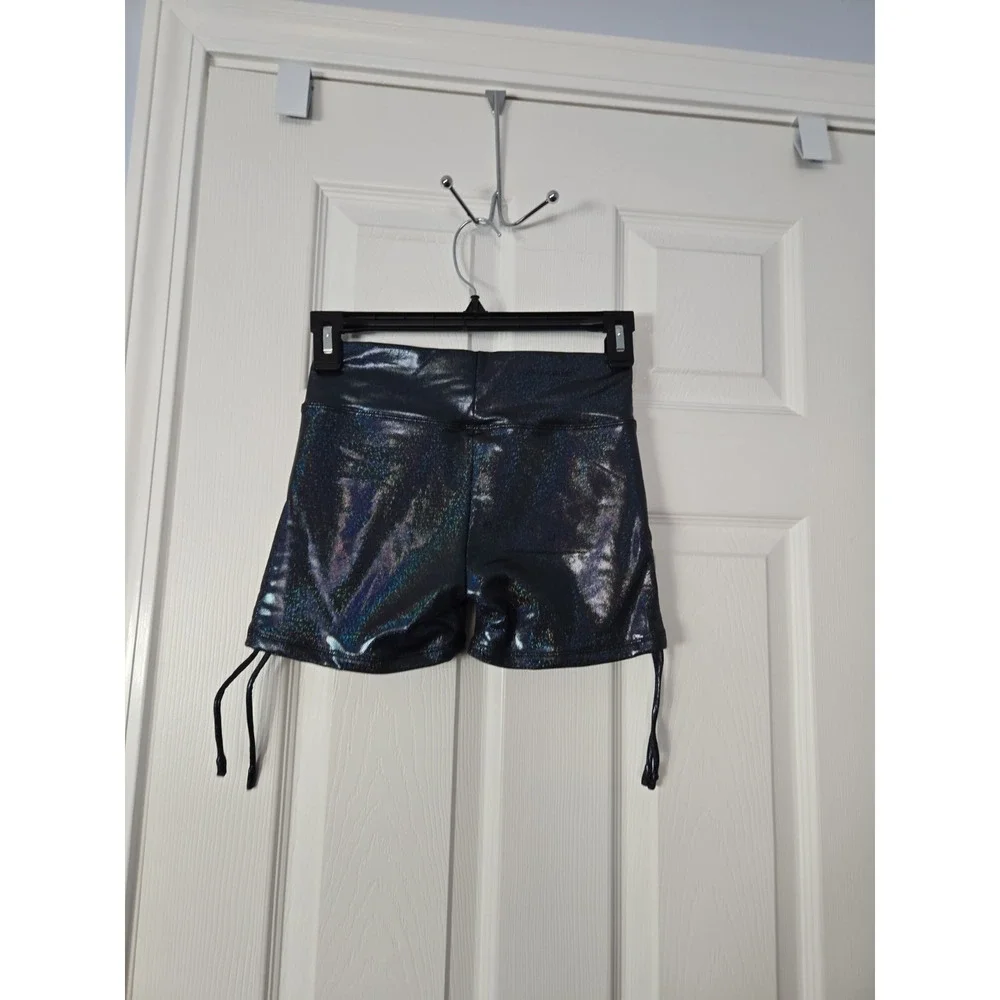 Justice Girls New Dance & Gym Shorts Size XS Black With Sparkles
